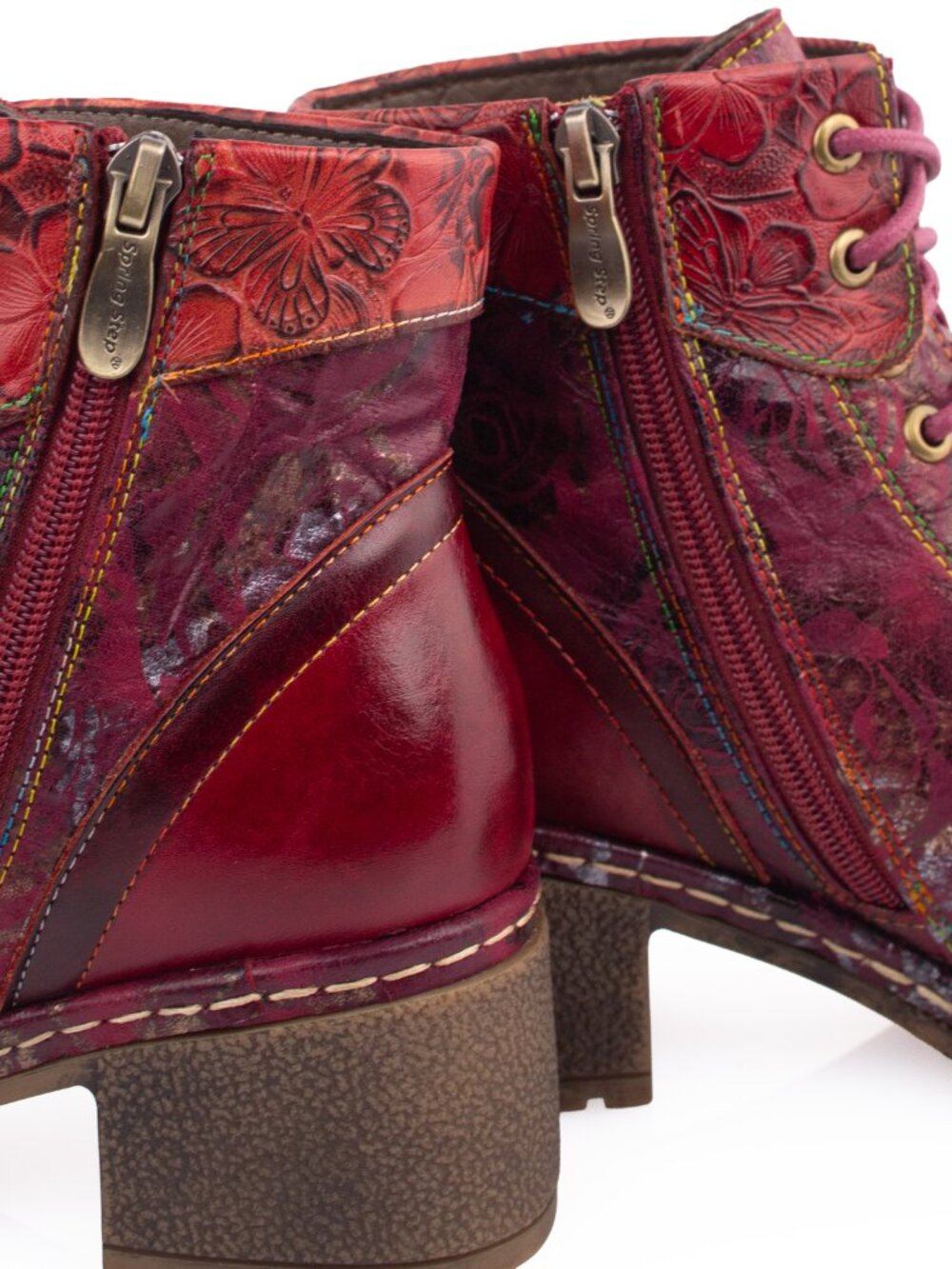 Spring Step L’Artiste Fallinluv Bordeaux Leather LaceUp Boots Size 37 / US 7 - Picture 12 of 16
